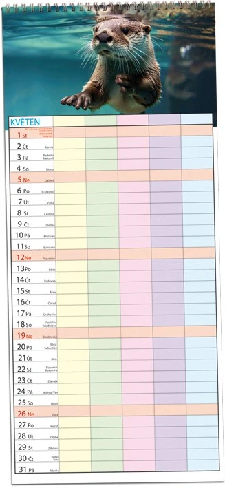 NÁSTĚNNÝ KALENDÁŘ - RODINNÝ PLÁNOVACÍ ( zvířata ) 2027