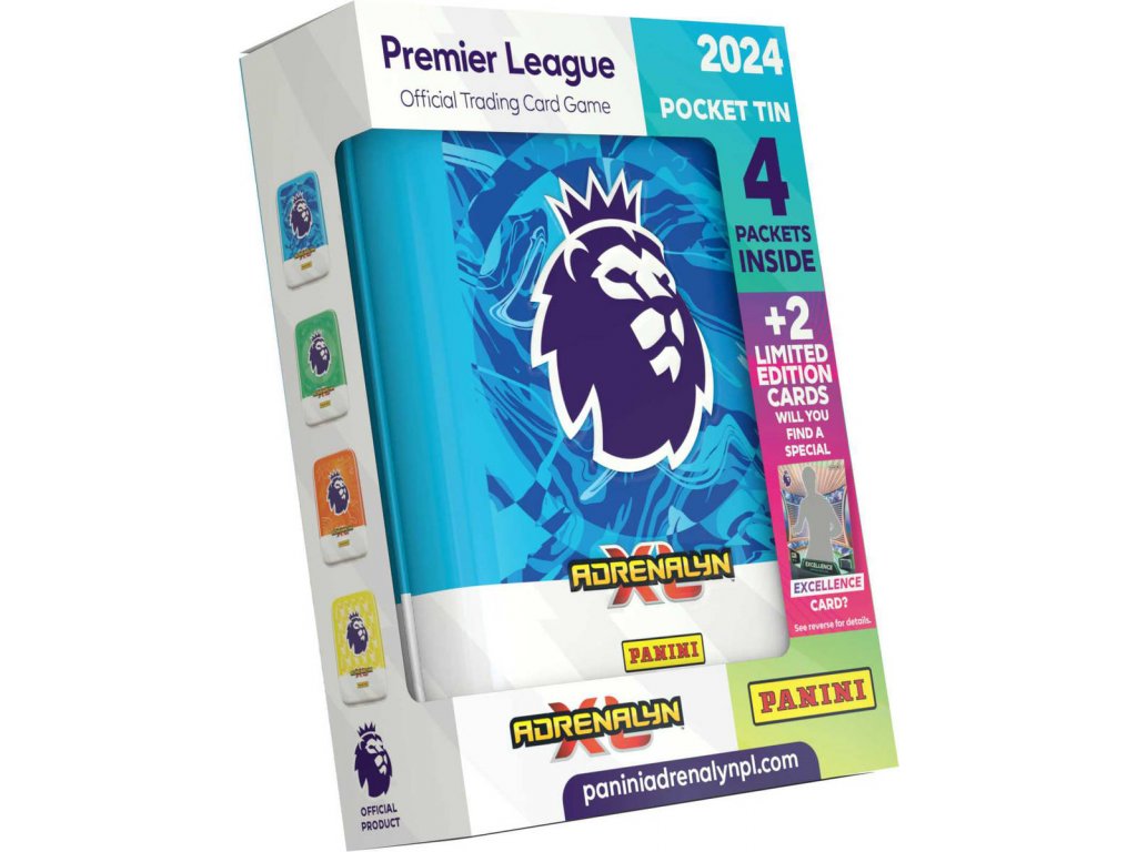 Panini Premier League Adrenalyn XL 2024 - kartičky v plechovce