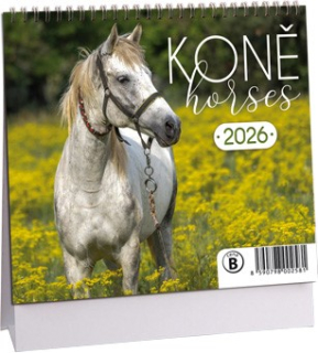 STOLNÍ MINI KALENDÁŘ - KONĚ 2026