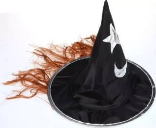 Klobouk čarodějnický - malý s vlasy
