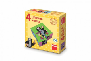 DŘEVĚNÉ KOSTKY 4 KS - KRTEČEK