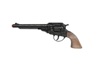 PISTOL Gonher - Revolver kapslíkový, kovový, dlouhý - 8 ran černý